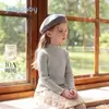 Suéter Jerry para Bebês Meninas 2026 Outono Novo Estilo Crianças Maiores Camada Base Malha Quente Roupas de Inverno para Bebês
