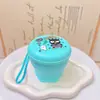 Copo d'água dobrável Macaron de grau alimentício Portátil para Acampamento ao Ar Livre Copo de Chá Viagem Viagem de Negócios Bolso Copo para Enxaguar a Boca