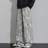 Calças cargo camufladas estilo retrô americano para homens, marca da moda, versátil para dança de rua hip-hop, multi-bolsos, soltas, retas, perna larga