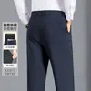 Otoño e Invierno Estilo Grueso Ropa de Papá Jinan Alta Elasticidad Pantalones Occidentales Hombres Rectos Sueltos Casuales Pantalones Largos Ropa para Hombres de Mediana Edad y Mayores Acortados
