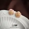 Brincos de Tarraxa Camélia com Óleo Drip Retro Francês Temperamento Elegante Fashionable Clipe de Orelha Espiral Mosquito Personalidade Brinco de Alto Padrão Mulheres