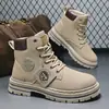 Zapatos de hombre de talla grande transfronterizos de caña alta deportes ocio combinación de colores botas martin impermeables zapatos de algodón para hombre primavera herramientas zapatos de moda