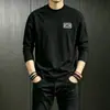 Directo de fábrica: Camisetas pesadas de estilo americano para hombre, sudaderas con estampado de cuello redondo, tops de manga larga modernos y versátiles para hombre, al por mayor