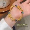 Jin Yan loja de ouro com o mesmo método antigo de areia ouro seda borboleta dança queimando esmalte azul pulseira borboleta pulseira vintage para enviar sua namorada