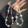 Correa de Teléfono de Cadena de Cristal de Nube y Estrella Colorida Corta, Colgante de Muñeca de Alta Gama, Accesorio para Bolso, Estilo de Muñeca