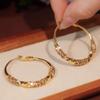 Arete aro hebilla 2024 nueva moda único oro diamante anillo aretes temperamento moda explosión aretes