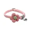 Collar de flor tejida para mascotas, collar con cascabel para gatos, collar de cuello de felpa suave y lindo para gatos, collar decorativo para perros pequeños