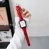 Adecuado para Applewatch8765 correa de cintura pequeña brillante iwatchse correa de cuero ultrafina para Apple Watch