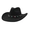 Chapéu de Lã Ocidental Novo Outono e Inverno Transfronteiriço para Homens e Mulheres, Chapéu de Cowboy Coração de Pêssego, Chapéu de Pescador, Chapéu de Aba Larga, Cartola, Chapéu de Jazz