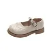 Sapatos femininos estilo brogue britânico, nova coleção primavera/outono, com sola macia, estilo Mary Jane retrô, sapatilhas versáteis e estilosas para crianças