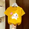 2026 Camiseta Nuevo Estilo Moda Infantil Casual Algodón Puro Niña Manga Corta Ropa de Verano Niña Pequeña Ropa Infantil Camiseta