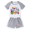 Conjunto de Roupas de Verão Novo 2026 para Crianças, Meninos e Meninas, Hot Pants, Camisetas de Manga Curta, Shorts, Conjunto Casual Esportivo de Duas Peças para Crianças
