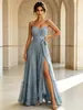 Vestido Transfronteiriço 851W Europeu e Americano Outono/Inverno 2026 Vestido Elegante de Chiffon com Alças para Banquetes, Festas, Casamentos e Madrinhas