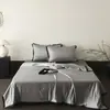 Conjunto de Colcha de Seda Gelada de Verão com Quatro Peças, Colcha de Ar Condicionado de Verão, Colcha Fina Sedosa para o Verão, Cobertura para Dormitório Individual/Casal, Lavável à Máquina