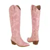 Botas Británicas de Comercio Exterior Gruesas Bordadas 40 Rodilla Comercio Exterior 45 Botas talla extra Botas de Jinete Nuevas Botas Altas y Tacón Alto Adulto