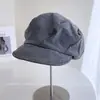 Boné de aba reta plissado estilo japonês relaxado para mulheres, novo modelo de outono, chapéu de equitação com proteção solar, boina da moda e elegante