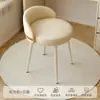 Taburete de Maquillaje para Habitación de Niña, Silla de Manicura de Lujo Ligero, Silla de Tocador Estilo Crema de Gama Alta con Respaldo, Popular en Línea