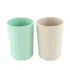 Taza de Paja de Trigo Taza para Enjuague Bucal Taza para Cepillo de Dientes Taza para Beber 300ml Taza de Café Taza Rayada Taza para Bebidas Plástico