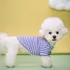 Roupa para Cães Listrada para Cães Pequenos e Médios, Novas Roupas de Primavera e Verão, Acessórios para Filhotes Teddy, Roupas para Atacado