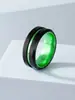 Acero Inoxidable Europeo y Americano Transfronterizo Dominante Combinación Ranura Moda Anillo de Pareja Joyería al por Mayor 8mm Brillante Combinación