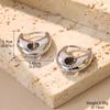 Aretes Niche Avanzados Geométricos Semicirculares con Hebilla para la Oreja Explosivos Simples Estilo Metal Lujo Ligero Diseño Versátil
