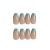 Nude Cor Oblíqua Lago Francês Azul Verde Vestindo Armadura Terminada Mancha de Unha Falsa Patch Nail Patch Nail Patch Stall Supply Peça de Unha