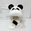 Conjunto de Dos Piezas de Gorro y Bufanda para Niños, Forrado de Felpa para Invierno, Lindo Panda, Calentador de Cuello con Protección para Orejas de Bebé Espesado, Transfronterizo
