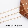 Ventas Calientes Transfronterizas Chapado en Cobre Oro Real 18K Moda Versátil Estrella Corazón Borla Cadena DIY Material para Collar Pulsera