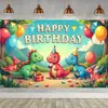 Fondo nuevo para fiesta de cumpleaños transfronterizo, diseño de globo y pastel impreso de alta definición, fondo decorativo multitemático
