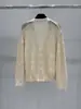BORBOTIE Ropa de punto para mujer 2026 Producto nuevo Primavera y Otoño BC Hueco Cuello en V Patrón de hojas Cardigan casual holgado