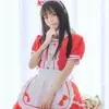 Traje de sirvienta cosplay Lindo Anime japonés Mundo Restaurante Café Ropa de trabajo Vestido largo Traje de sirvienta multicolor