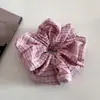 Estilo Coreano Sencillo Cuadros Anillo para el Pelo de Intestino Grande Elegante Combinación para Todo Cola de Caballo Baja Cuerda para el Pelo Bolas de Cuerda para el Pelo Accesorios para el Cabello