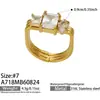 Set de anillos cúbicos de circonia de venta caliente transfronterizo, acero inoxidable, lujo ligero, alta gama, moda, anillos apilables para mujer al por mayor
