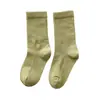 Calcetines Infantiles de Algodón de Fibra Larga en Stock, de Media Pantorrilla con Borde Acanalado, Color Sólido, Cómodos Calcetines Holgados, Calcetines Infantiles para Todas las Estaciones