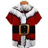 Camiseta Nueva de Navidad Transfronteriza Serie Navideña Impresión 3D Amazon Aliexpress Camisa de Manga Corta para Hombre