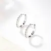 Aleación de Cobre Xuping Chapado en Blanco Incrustado Fila Única de Circonita Puños de Oreja Minimalistas Pendientes de Aro Geométricos Clásicos de Moda Venta al por Mayor