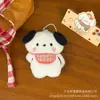 Novo Pingente de Cachorro de Pelúcia Desenho Animado Cachorro com Babador Tridimensional Decoração de Mochila de Estudante Pequeno Pingente Acessório de Presente