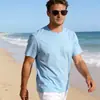 Camisetas de Algodón para Hombre en Múltiples Colores, Mangas Cortas que Absorben la Humedad, Camisetas de Algodón Cómodas y Amigables con la Piel, Descuentos por Compra al por Mayor, Venta al por Mayor de Fábrica