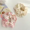 Goma para el pelo de encaje floral con lazo, estilo coreano, estilo pastoral fresco, goma para el pelo de tela suave