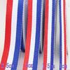 Cinta de poliéster roja, blanca y azul con hilo para sombrero, cinturón, cinta de colores, zapatos, accesorios de vestir, rojo, blanco y azul