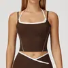 Top de Yoga de Dos Piezas Transfronterizo con Cuello Halter y Diseño en Capas para Correr, Deportes y Fitness, con un Sujetador Camisola de Sensación Nude 5009