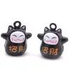Apertura de Palabra Directa de Fábrica Campana de Dibujos Animados Estilo Japonés Cara Feliz Gato de la Suerte Campana de Cobre Accesorios para Joyería DIY