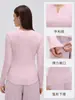 Camiseta Henley Versátil Casual de Otoño Modal Amigable con la Piel Top Deportivo Fitness Yoga Camiseta de Manga Larga para Mujer D25146
