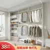 Arara de chão, prateleira de armazenamento espessa, cabideiro de guarda-roupa, guarda-roupa fácil de montar, cabide, suporte de chão para quarto