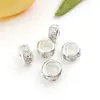 1 Peça de Contas Espaçadoras Coloridas com Furo Grande e Strass 6X10mm Pulseira de Miçangas DIY Criativa Acessório de Joia em Liga