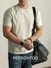 Camiseta Morado Uva de Gama Alta para Hombre, Verano 230g Peso Pesado Algodón Mercerizado con Amoniaco Líquido Manga Corta, Hombro Normal, Camiseta de Manga Media con Textura Fresca