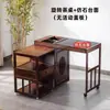 Mesa de Té Giratoria Móvil Balcón Hogar Máquina de Bar de Té Integrada Preparación de Té Mesa de Café Multifuncional Juego Completo Mesa de Té Gabinete de Agua para Té