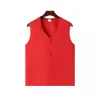 Chaleco de Prevención de Epidemias con Cuello en V Hecho a Medida Camisa Publicitaria para Actividad de Servicio Voluntario Rojo Uniforme de Trabajo sin Mangas con Logo