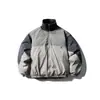 Marca de moda americana para hombre Northern Limit 2025 Invierno Nueva Chaqueta de Algodón Patchwork de Bloques de Color con Cuello de Doble Capa de Canalé