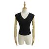 Camiseta de manga corta con cuello en V Pure Desire para mujer, novedad de verano 2025, estilo coreano, top corto fino plisado con cintura para chica sexy
